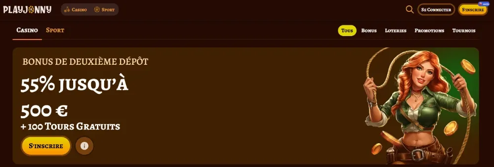 le bonus de bienvenue sur Playjonny casino